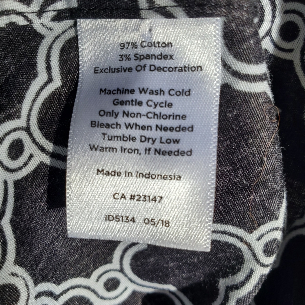 Talbots Black And White Patterned Button Down Shi… - image 8